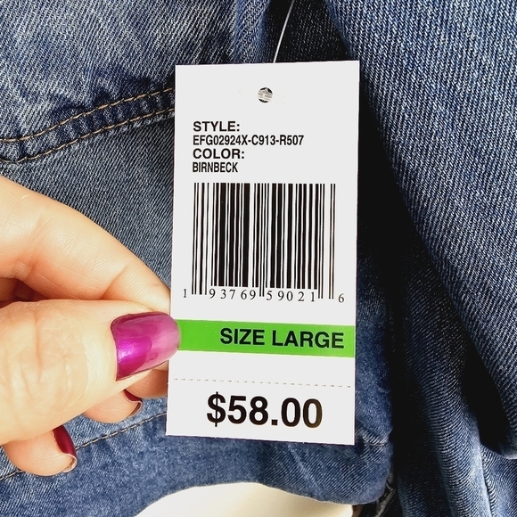 Kensie Denim Jean Jacket NWT, size Large - Picture 4 of 9